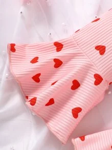 Áo liền quần Em bé Viên lá sen Nơ Bướm Tim - Hồng - Xem 5