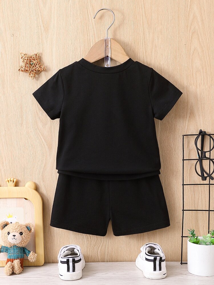 Baby Boy Bear Print Tee & Shorts