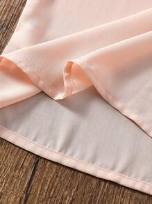 SHEIN Girls Asymmetrical Neck Knot Shoulder Blouse - Baby Pink - View 5