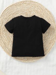 男嬰卡通臉圖案T恤