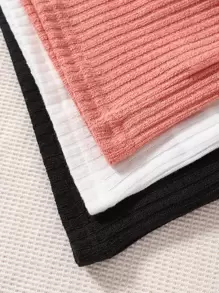 Camiseta De Punto Acanalado De Bebé Para Niña, Conjunto De 3 Piezas - Multicolor - Ver 7