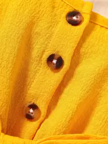 Baby Girl Button Front Ruffle Hem Cami Romper