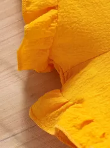 Baby Girl Button Front Ruffle Hem Cami Romper