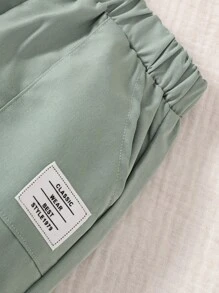 Baby Letter Patched Detail Trousers - Mint Green - View 3