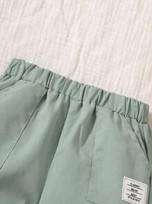 Baby Letter Patched Detail Trousers - Mint Green - View 5