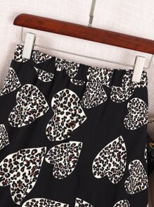 SHEIN LUNE Plus Allover Print Skirt - Black - View 3