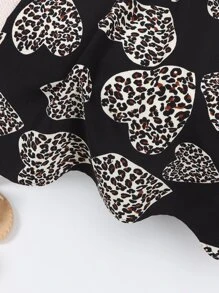 SHEIN LUNE Plus Allover Print Skirt - Black - View 4