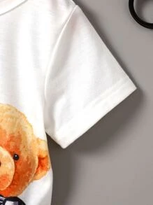 Đứa bé trai Cái túi Và In Gấu Áo thun & Đầy màu sắc Kẻ sọc Quần short - Nhiều màu - Xem 5