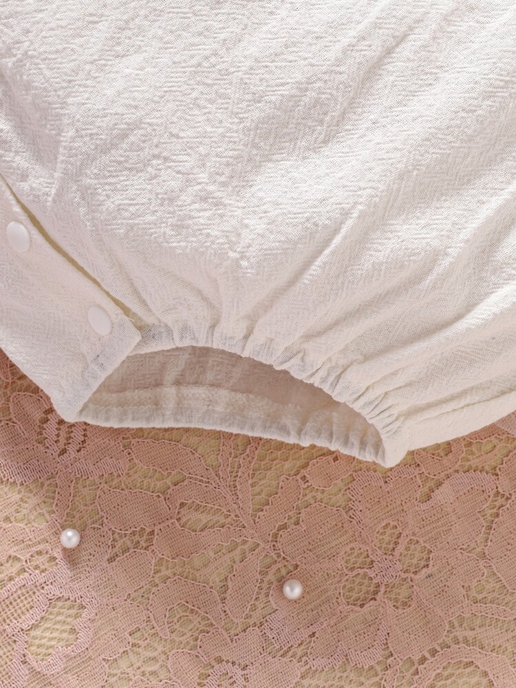 SHEIN Baby Floral Embroidery Bodysuit - White - View 6