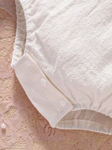 SHEIN Baby Floral Embroidery Bodysuit - White - View 7