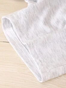 Baby Letter Graphic Hooded Tee & Shorts - Black and White - View 7