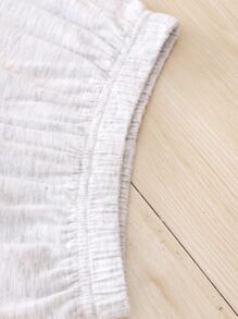 Baby Letter Graphic Hooded Tee & Shorts - Black and White - View 8