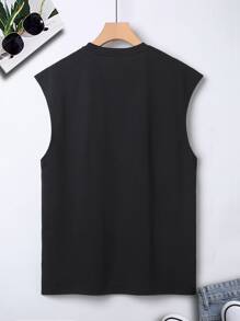Manfinity Men Letter Graphic Tank Top - Black - View 2