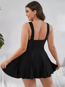 SHEIN Swim Curve Bañador una pieza girante delantero fruncido