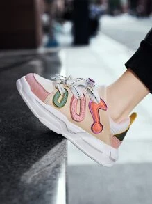 女孩撞色抽繩設計戶外老爹鞋 - 彩色 - 查看 7