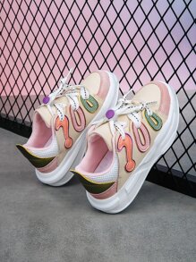 女孩撞色抽繩設計戶外老爹鞋 - 彩色 - 查看 6