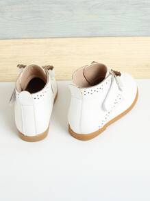 Girls Bow & Fringe Decor Combat Boots - White - View 6