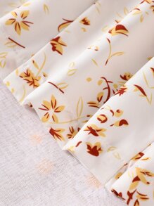 Camisa De Llave Trasera De Cintura Floral Y Pantalones Cortos Para Niña Con Ribete De Volantes Y Cintura Con Bolsa De Papel - Multicolor - Ver 6