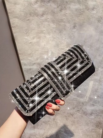 轻巧，商务休闲水钻装饰水桶包迷你抽绳设计，透明包仿珍珠包晚宴包，晚餐包迷人，优雅，精致，安静奢华的水钻适合派对女孩，女人，新娘非常适合派对，晚宴/宴会圣诞派对礼服，迷人的水钻包，婚礼手拿包