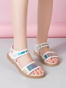 Girls Holographic Ankle Strap Sandals - Multicolor - View 1