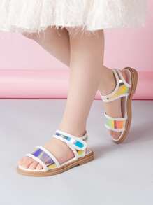 Girls Holographic Ankle Strap Sandals - Multicolor - View 4