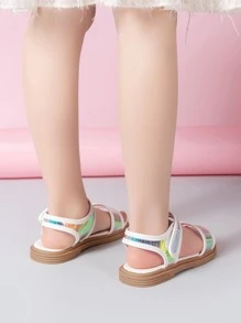 Girls Holographic Ankle Strap Sandals - Multicolor - View 6