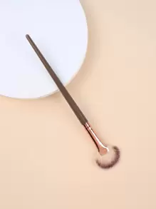 单支棕色小扇形轮廓刷，可作粉底刷、遮瑕刷、腮红刷、修容刷、腮红刷、古铜粉刷、散粉刷、粉底刷、腮红刷 - 棕色 - 查看 1