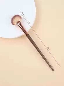 单支棕色小扇形轮廓刷，可作粉底刷、遮瑕刷、腮红刷、修容刷、腮红刷、古铜粉刷、散粉刷、粉底刷、腮红刷 - 棕色 - 查看 4