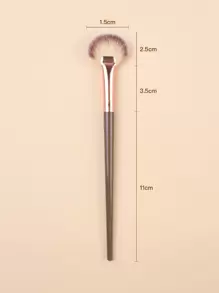 单支棕色小扇形轮廓刷，可作粉底刷、遮瑕刷、腮红刷、修容刷、腮红刷、古铜粉刷、散粉刷、粉底刷、腮红刷 - 棕色 - 查看 5