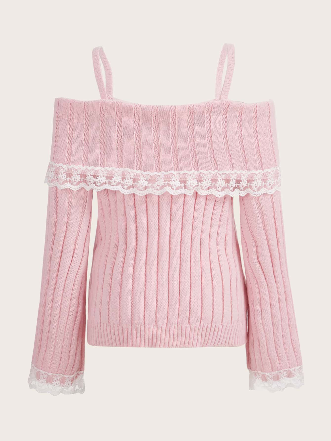 新品 Lumignon ribbon shoulder knit Lumignon original ♥ ribbon shoulder knit ensemble【ブラック