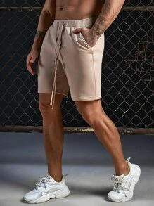 Manfinity VCAY Men Drawstring Waist Shorts - Apricot - View 3