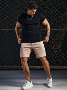 Manfinity VCAY Men Drawstring Waist Shorts - Apricot - View 6