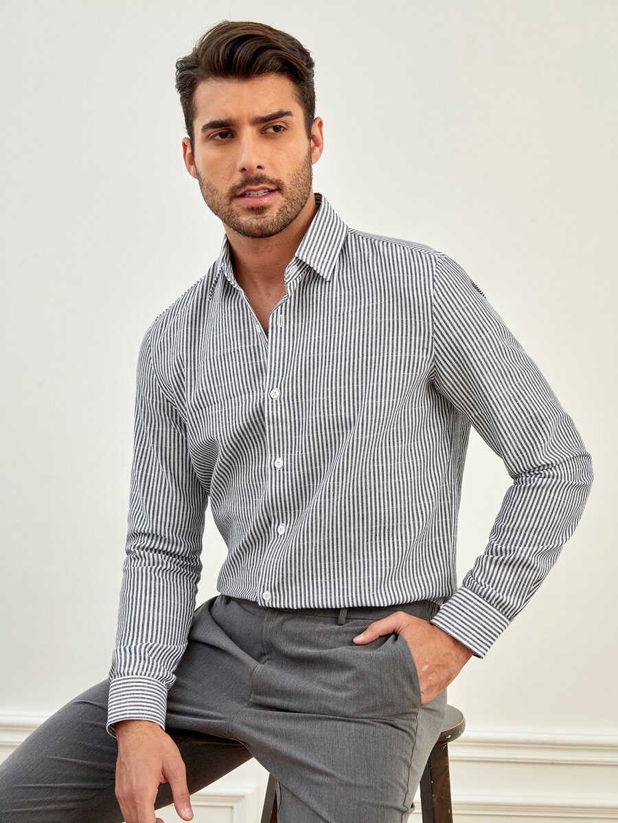 Manfinity VCAY Men Cotton Striped Print Shirt - Multicolor - View 1