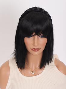 Adorno para cabello corto recto sintético - Negro - Ver 5