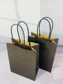 2 piezas Bolsa de regalo unicolor - Negro - Ver 3