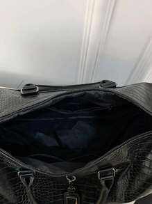 PU 单肩包 鳄鱼压纹 防水 大容量 轻便 旅行包 适合商务、运动、健身、游泳和海滩 返校旅行 健身包 露营巡航 徒步旅行必备品 返校夏季 - 黑色 - 查看 4