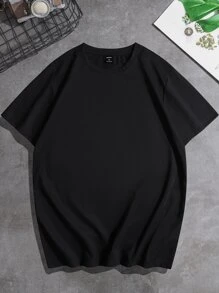 Manfinity RSRT 男士熱帶印花和字母圖案T恤 - 黑色 - 查看 4