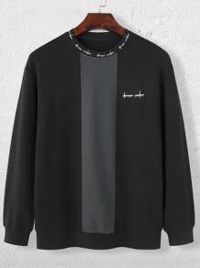 Manfinity Men Letter Graphic Sweatshirt - Black - View 2