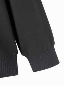 Manfinity Men Letter Graphic Sweatshirt - Black - View 6