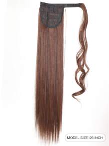 掛勾和環長直馬尾合成髮延伸套件 - Light Brown - 查看 2