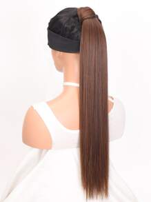 掛勾和環長直馬尾合成髮延伸套件 - Light Brown - 查看 6