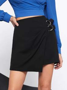 Maija O形環細節圍裹下擺半身裙