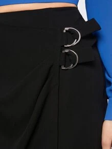 Maija O形環細節圍裹下擺半身裙