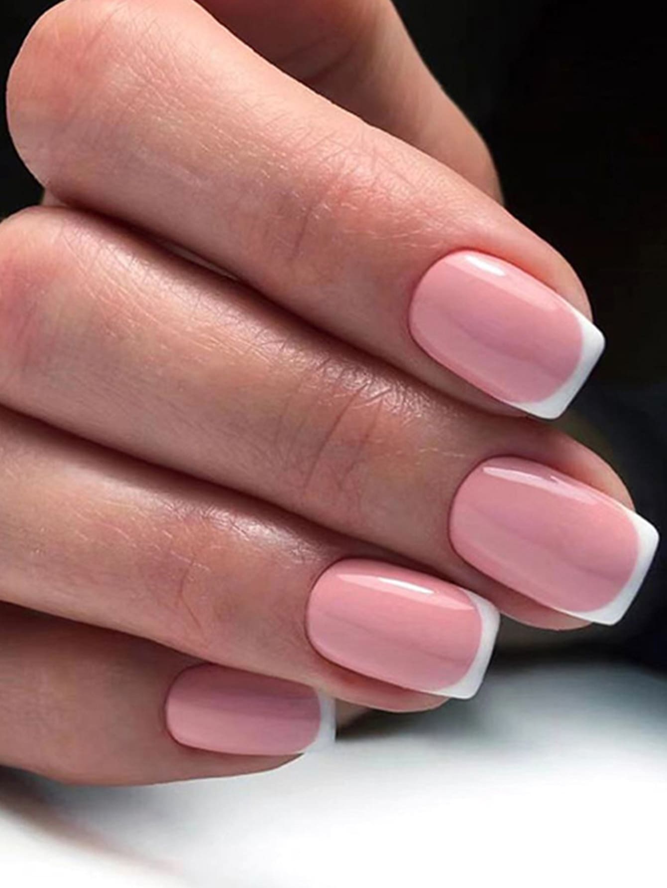 Instantly Upgrade Your Look With 24Pcs Long Square White French Style Fake Nail & 1Sheet Tape & 1Pc Nail File Press On Nails Nail Supplies Nails - Multicolor - View 1