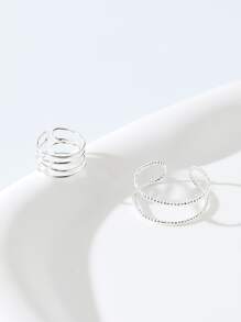 2pcs/set Minimalist Toe Ring - Silver - View 2