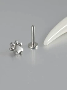 1入組爪子設計耳釘 - 銀色 - 查看 2