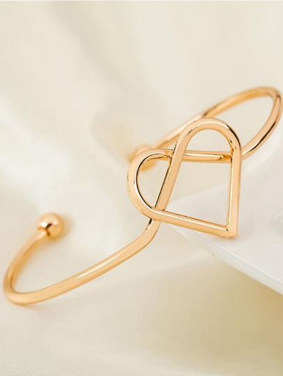 Heart Decor Cuff Bangle