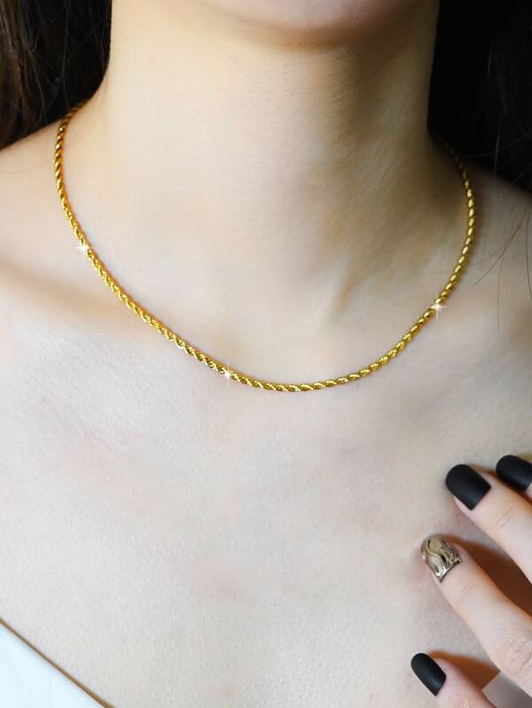 1pc Minimalist Chain Necklace, Stainless Steel Jewelry SHEIN USA