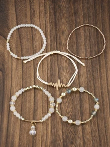 5入組/套心跳裝飾手環 - 彩色 - 查看 3