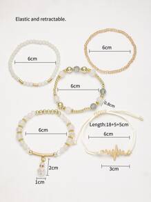 5入組/套心跳裝飾手環 - 彩色 - 查看 4